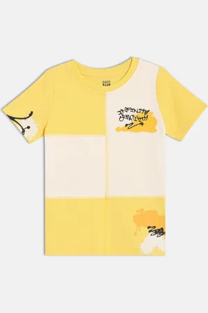 MINI KLUB Boys Colourblocked Round Neck Cotton T-shirt
