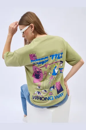 DressBerry Women Graphic Printed Round Neck Cotton Oversized T-shirt