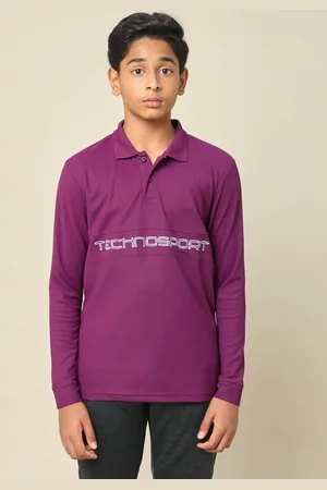 TECHNOSPORT Boys Printed Polo Collar Pockets Slim Fit T-shirt