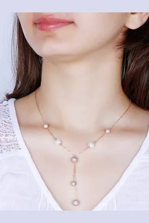 GIVA Sterling Silver Rose Gold-Plated Necklace