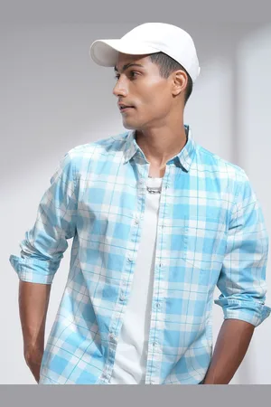 Highlander Men Button-Down Collar Checked Cotton Casual Shirt