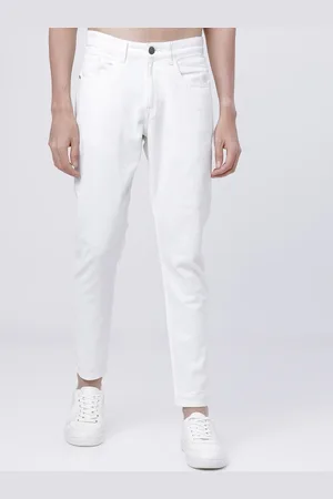 Highlander Men White Tapered Fit Solid Chinos