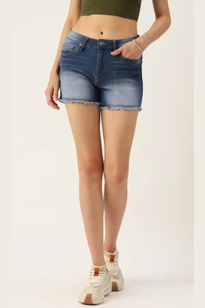 DressBerry Women Navy Blue Denim Shorts