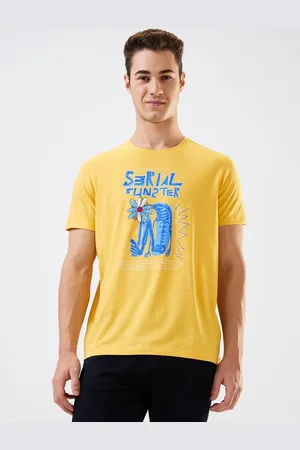 SPYKAR Men Graphic Printed Round Neck Cotton Slim Fit T-shirt