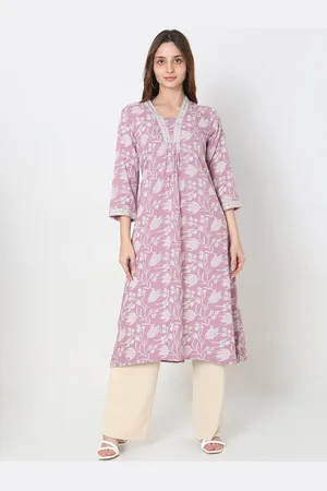 Ethnicity Floral Printed A-Line Kurta