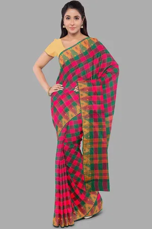 The Chennai Silks Checked Pure Cotton Chettinad Saree
