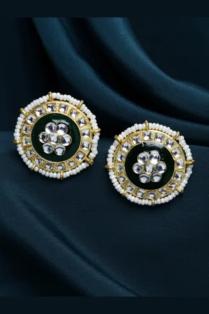 PANASH Women Gold Plated Circular Studs Earrings