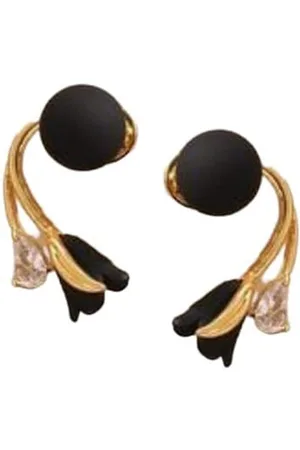 Krelin Gold-Plated Floral Jackets Studs Earrings