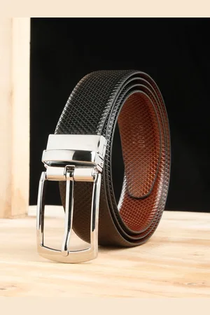 Teakwood Leathers Men Textured Leather Reversible Formal Belt