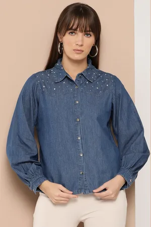 Chemistry Pure Cotton Embellished Chambray Shirt