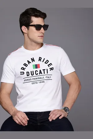 DUCATI Brand Logo Printed Pure Cotton T-shirt