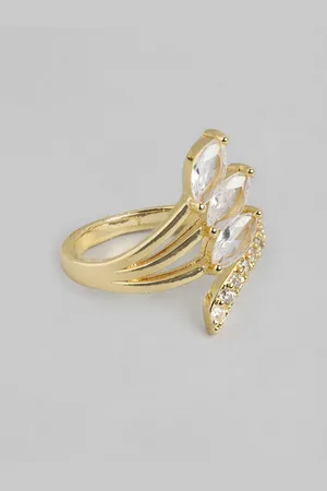 DressBerry Women Stone-Studded Adjustable Finger Ring