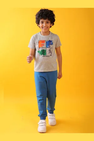 Anthrilo Boys Sound Print Royal Summer T-Shirt With Jogger Set