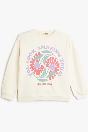 Koton Girls Graphic Printed Pure Cotton Sweatshirt