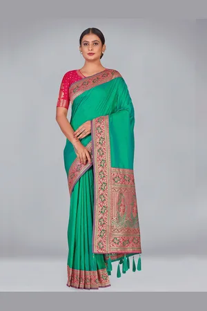 MONJOLIKA FASHION Woven Design Zari Silk Blend Banarasi Saree