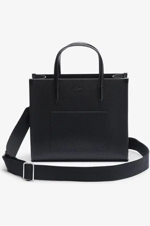 Lacoste Leather Oversized Structured Shoulder Bag with Tasselled