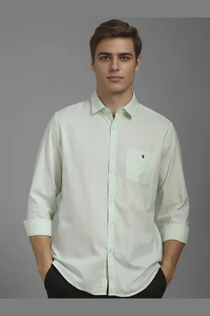 Louis Philippe Men Vertical Striped Pure Cotton Casual Shirt