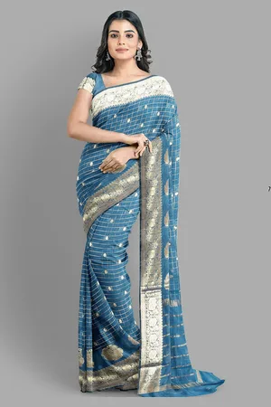 The Chennai Silks Checked Zari Banarasi Saree
