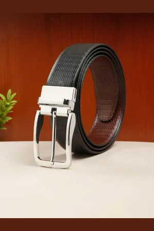Teakwood Leathers Men Textured Leather Reversible Formal Belt