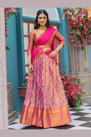 DrapeMall Semi-Stitched Lehenga & Unstitched Blouse With Dupatta