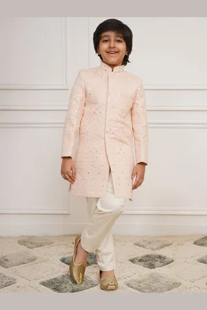 Vastramay Boys Slim Fit Embroidered Sherwani Set