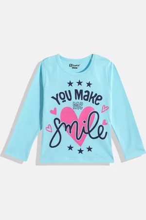 Eteenz Girls Typography Printed Pure Cotton T-shirt