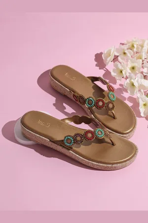 Inc 5 Women Embellished Ethnic Open Toe Flats