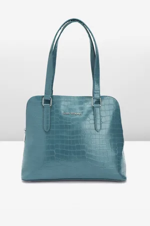 Lino Perros Women Croc Textured Structured Shoulder Bag