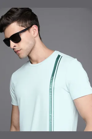 Louis Philippe Men Mint Green Brand Logo Slim Fit Casual T-shirt