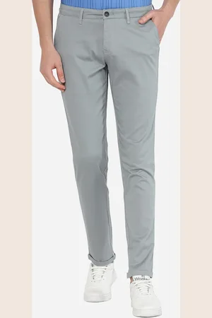 Greenfibre Men Blue Slim Fit Casual Trousers