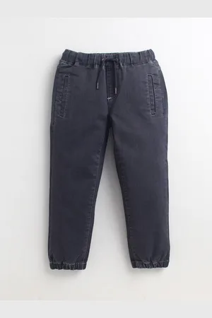 Cherry Crumble Boys Grey Solid Joggers Trousers