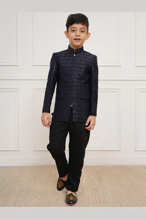Vastramay Boys 2-Piece Single-Breasted Bandhgala Blazer Suit