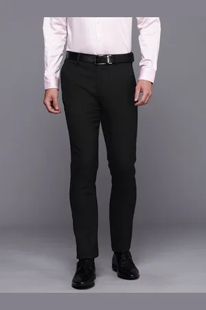 Louis Philippe Men Self Design Textured Super Slim Fit Formal Trousers