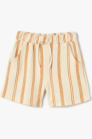 Koton Boys Striped Mid-Rise Cotton Regular Shorts