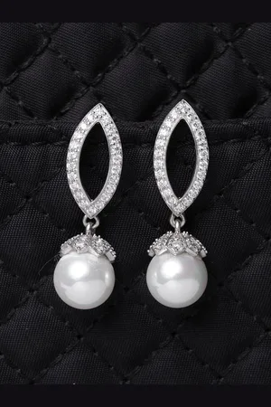 CLARA Silver-Toned Contemporary Drop Earrings