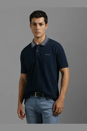 Louis Philippe Men Solid Polo Collar Cotton Slim Fit T-shirt
