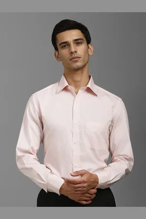 Louis Philippe Men Classic Spread Collar Solid Cotton Formal Shirt