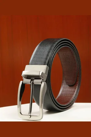 Teakwood Leathers Men Textured Leather Reversible Formal Belt