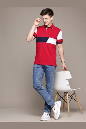 Nautica Colourblocked Polo Collar T-shirt