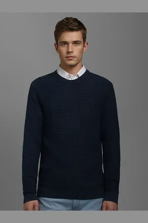 Louis Philippe Men Cable Knit Pure Cotton Pullover