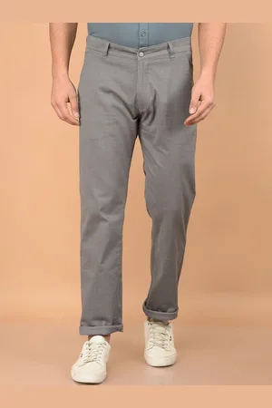Crimsoune Club Men Textured Printed Smart Straight Fit Chinos Trousers