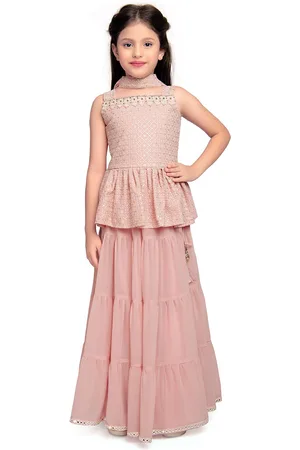 Tiny Kingdom Girls Embroidered Thread Work Ready to Wear Lehenga & Blouse With Dupatta