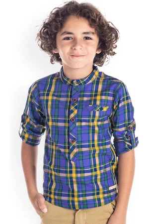 Cherry Crumble Boys Multicolor Checks Arrows Shirt