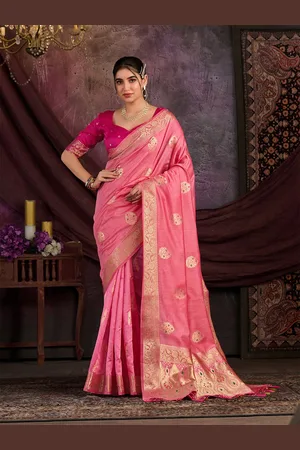 Mimosa Floral Woven Design Zari Kanjeevaram Saree