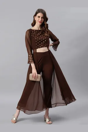 Kalini Ethnic Motifs Top, Jacket & Trousers Co-Ord Set