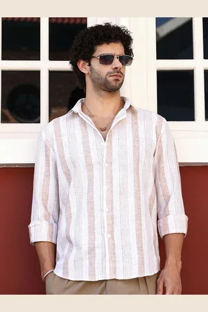 Campus Men Comfort Opaque Striped Casual Shirt