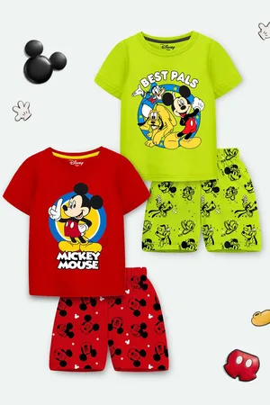 Miss and Chief Kids Pack Of 2 Boys Printed Round Neck T-shirt With Shorts