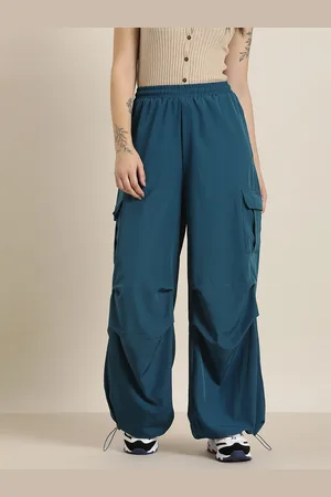HERE&NOW Women Solid Parachute Trousers