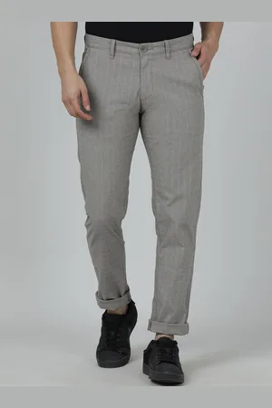 Crocodile Men Checked Tapered Fit Cotton Trousers