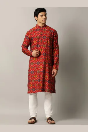 THE KURTA COMPANY Ethnic Motifs Printed Mandarin Collar Straight Kurta